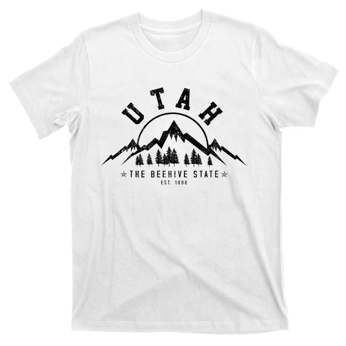 Utah Est. 1896 State Vintage Mountains Nature Outdoor Gift T-Shirt