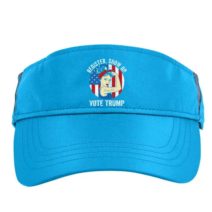 Usa Election 2024 Register Show Up Vote Trump Gift Adult Drive Performance Visor