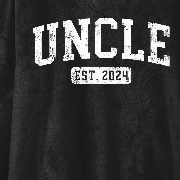 Uncle Est 2024 Promoted To Uncle Announcement Hooded Wearable Blanket