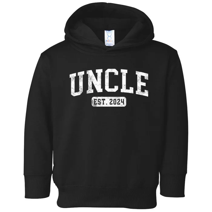 Uncle Est 2024 Promoted To Uncle Announcement Toddler Hoodie