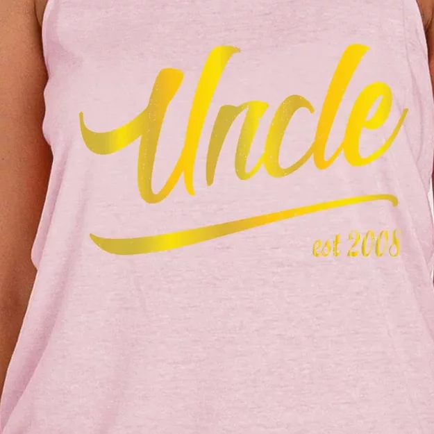 Uncle Est 2008 Auntie New Niece Nephew Aunt Love Together Meaningful Gift Women's Knotted Racerback Tank