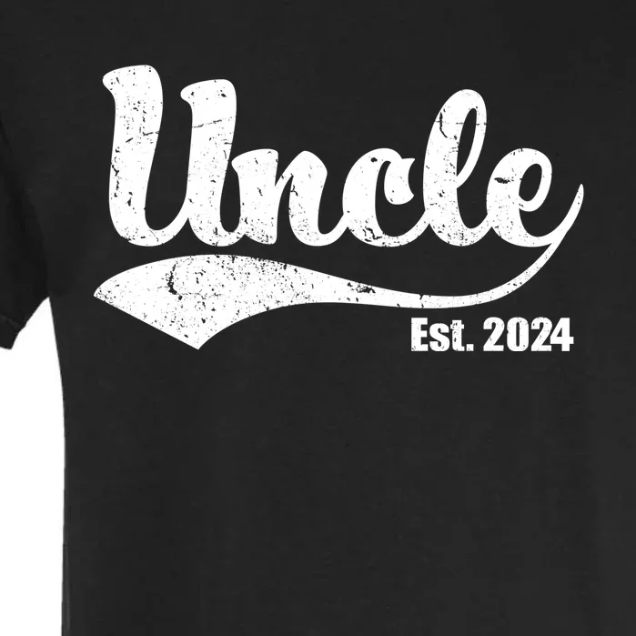 Uncle Est. 2024 Sporty Family Gift Garment-Dyed Heavyweight T-Shirt