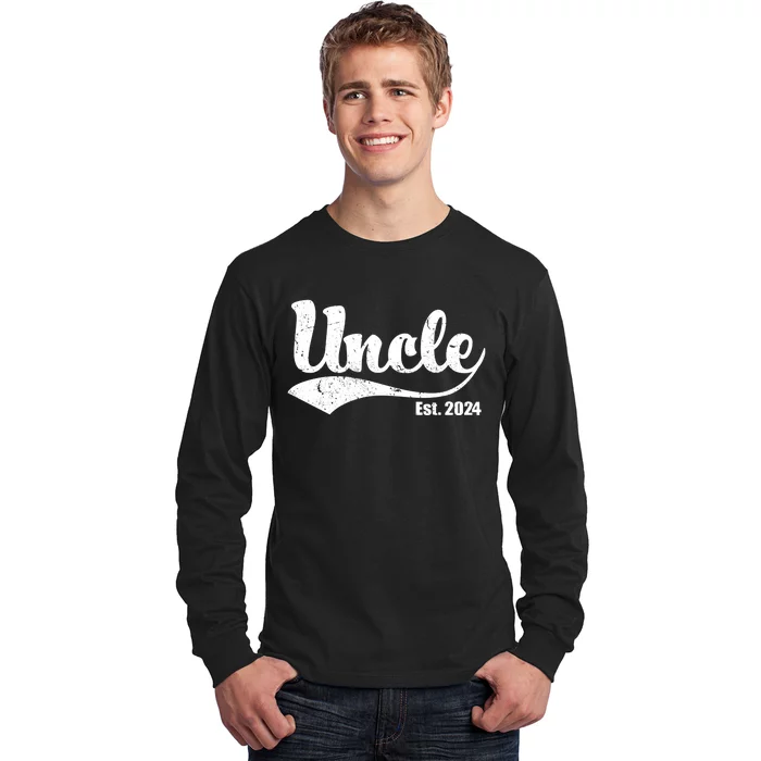 Uncle Est. 2024 Sporty Family Gift Long Sleeve Shirt