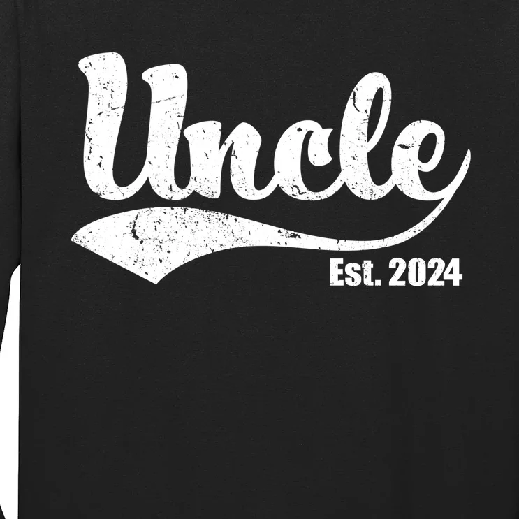 Uncle Est. 2024 Sporty Family Gift Long Sleeve Shirt