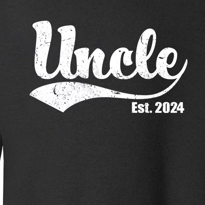 Uncle Est. 2024 Sporty Family Gift Toddler Sweatshirt