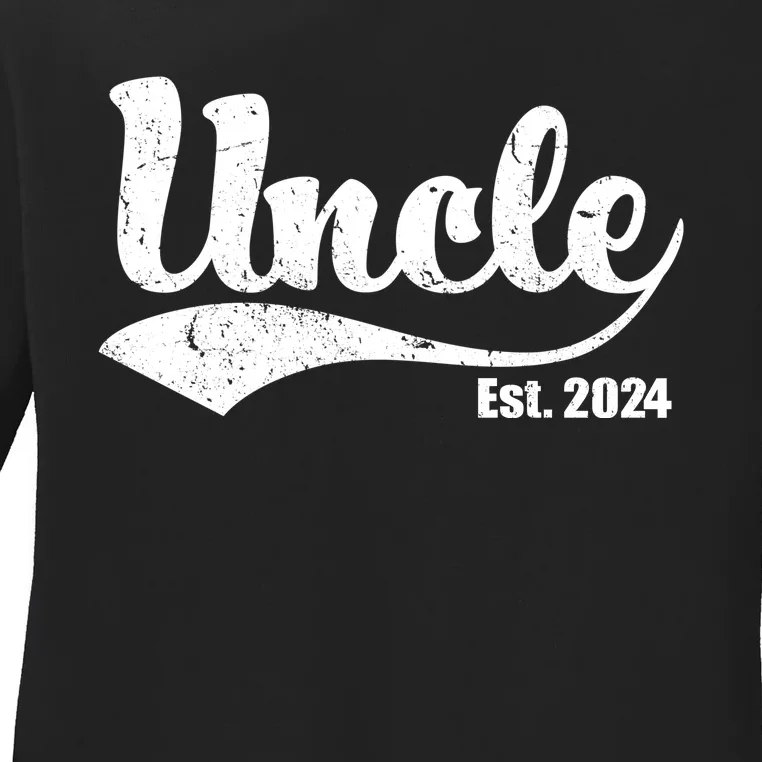 Uncle Est. 2024 Sporty Family Gift Ladies Long Sleeve Shirt