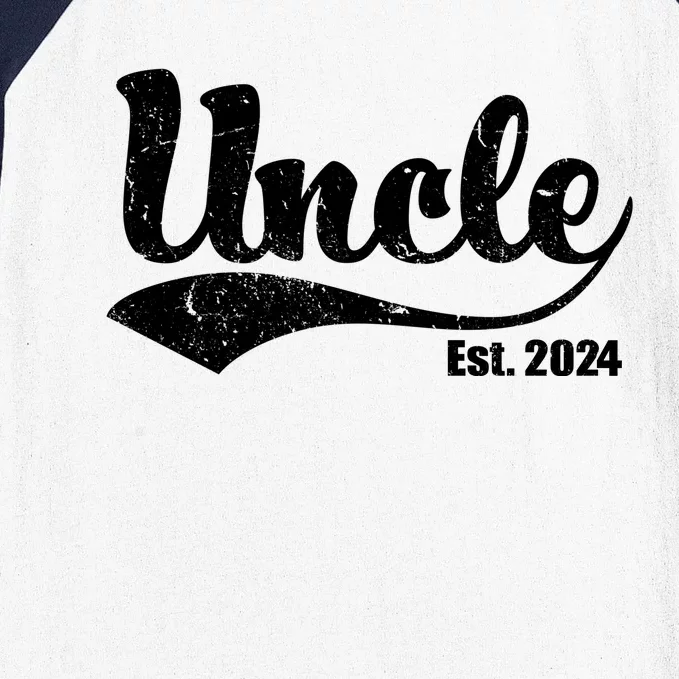 Uncle Est. 2024 Sporty Family Gift Baseball Sleeve Shirt