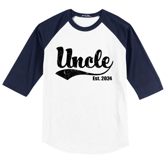 Uncle Est. 2024 Sporty Family Gift Baseball Sleeve Shirt