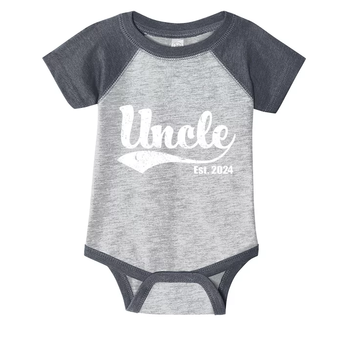 Uncle Est. 2024 Sporty Family Gift Infant Baby Jersey Bodysuit