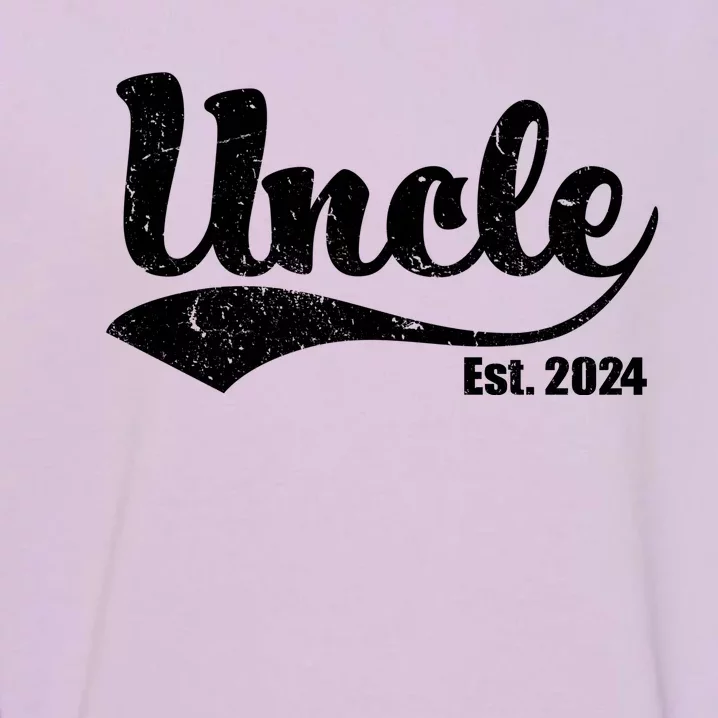 Uncle Est. 2024 Sporty Family Gift Garment-Dyed Sweatshirt