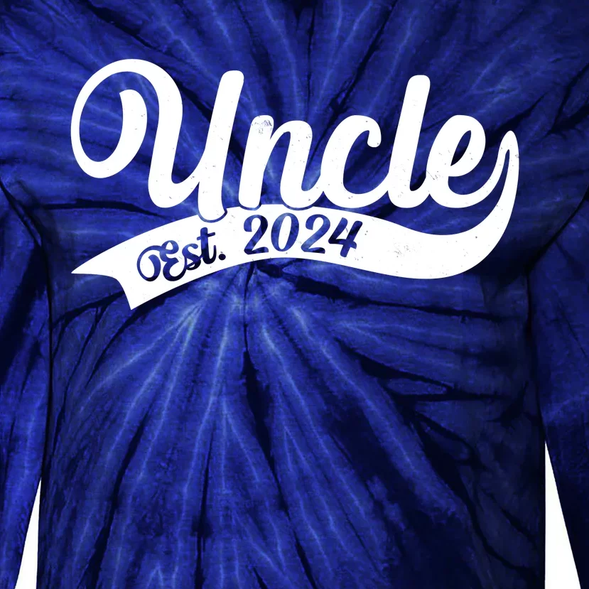 Uncle Est. 2024 New Baby Niece Nephew Tie-Dye Long Sleeve Shirt