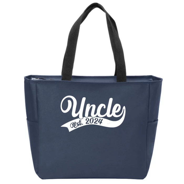 Uncle Est. 2024 New Baby Niece Nephew Zip Tote Bag