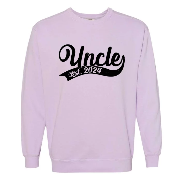 Uncle Est. 2024 New Baby Niece Nephew Garment-Dyed Sweatshirt