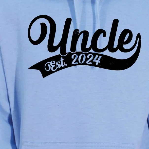 Uncle Est. 2024 New Baby Niece Nephew Unisex Surf Hoodie