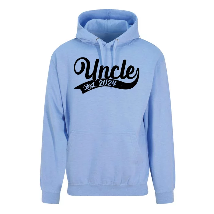 Uncle Est. 2024 New Baby Niece Nephew Unisex Surf Hoodie