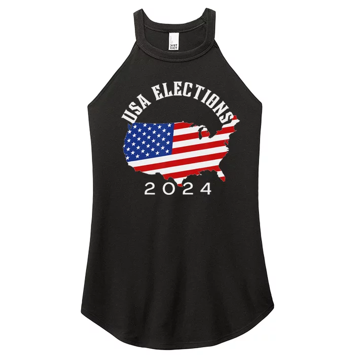 USA Elections 2024 funny american flag Women’s Perfect Tri Rocker Tank