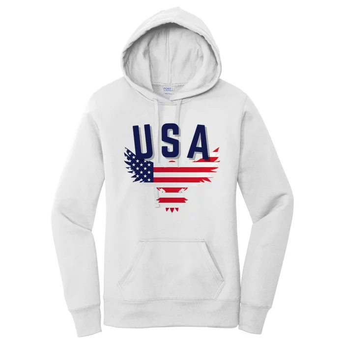 Usa Eagle 4th Of July Gift Casual American Women's Pullover Hoodie