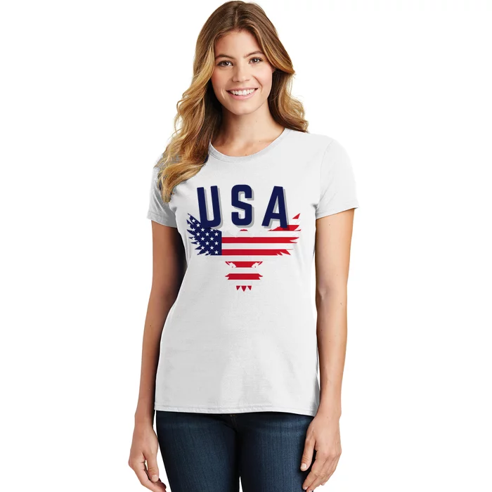 Usa Eagle 4th Of July Gift Casual American Women's T-Shirt