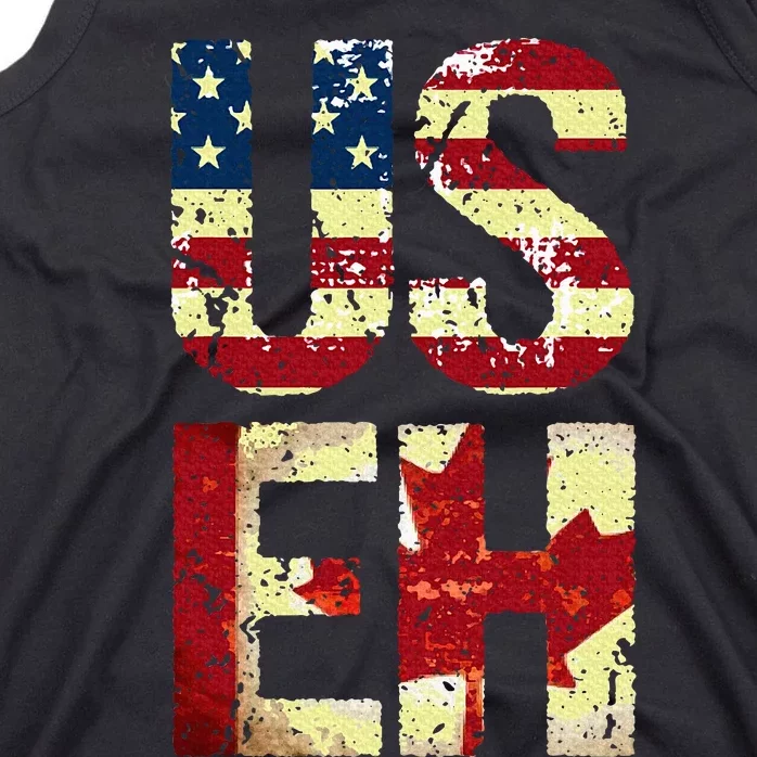 Us Eh America Canada Flag Funny American Canadian Tank Top