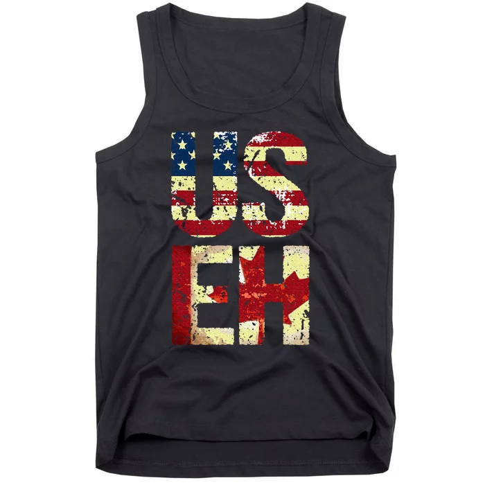 Us Eh America Canada Flag Funny American Canadian Tank Top