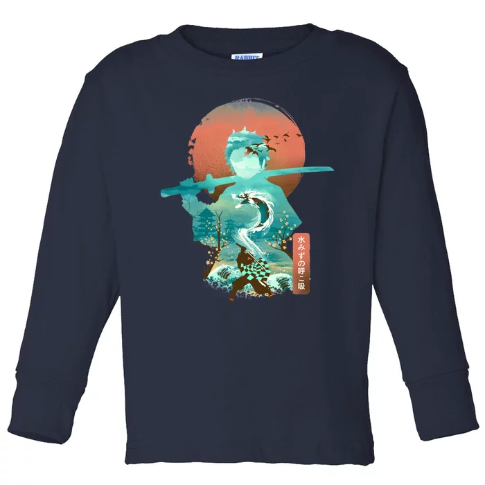 Ukiyo E Breath Of Water Toddler Long Sleeve Shirt