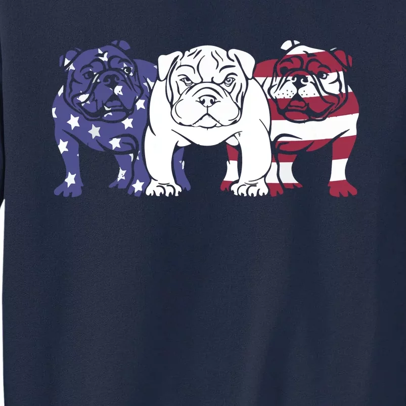 Unique English Bulldog Dog American Flag Retro Puppy Lover Tall Sweatshirt