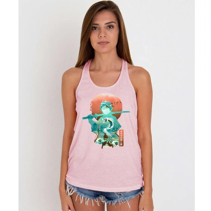 Ukiyo E Breath Of Water Women's Knotted Racerback Tank