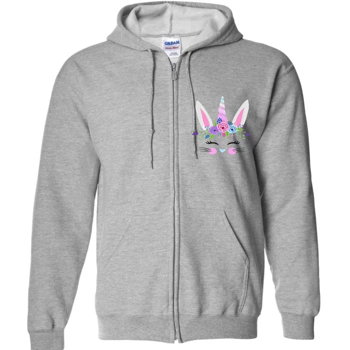 Unicorn Easter Bunny For Girl Easter Premium Full Zip Hoodie