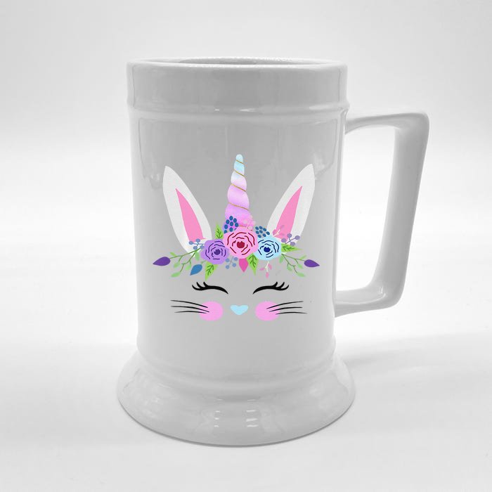 Unicorn Easter Bunny For Girl Easter Premium Front & Back Beer Stein