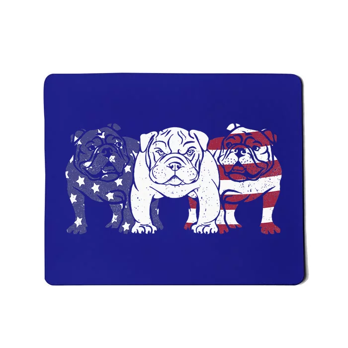 Unique English Bulldog Dog American Flag Mousepad