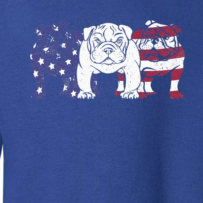 Unique English Bulldog Dog American Flag Toddler Sweatshirt