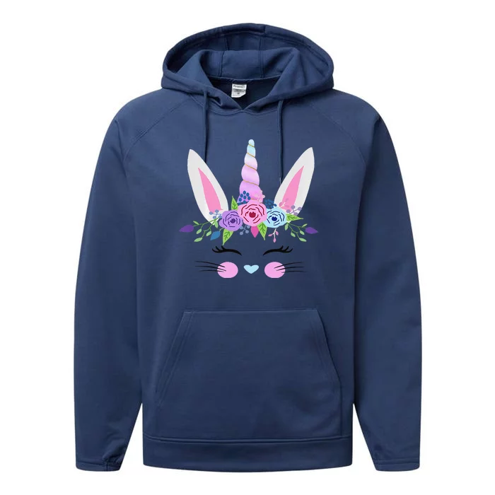 Unicorn Easter Bunny For Easter Outfit Premium Performance Fleece Hoodie