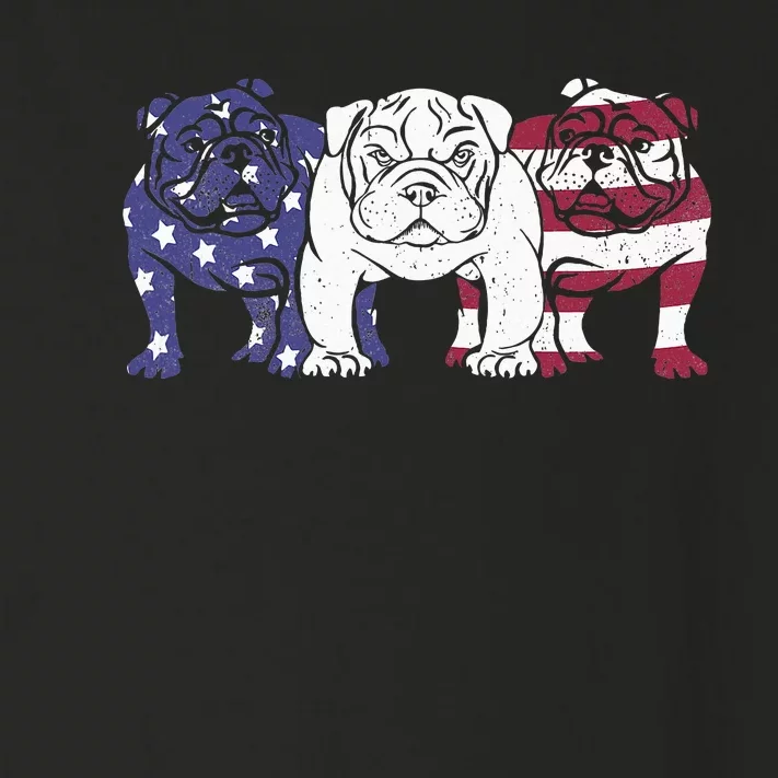 Unique English Bulldog Dog American Flag Retro Toddler Long Sleeve Shirt