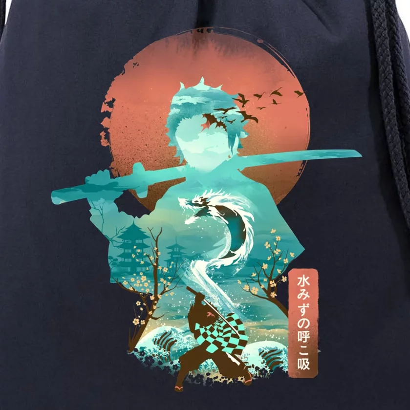 Ukiyo E Breath Of Water Essential Drawstring Bag