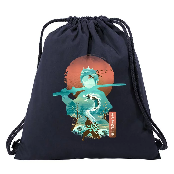 Ukiyo E Breath Of Water Essential Drawstring Bag