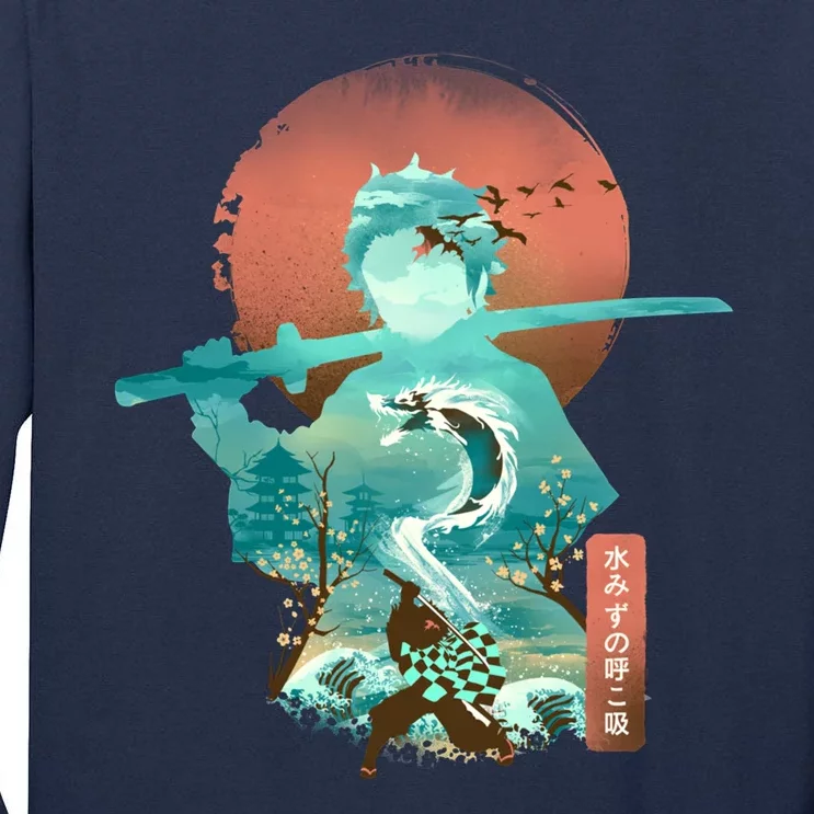 Ukiyo E Breath Of Water Essential Tall Long Sleeve T-Shirt