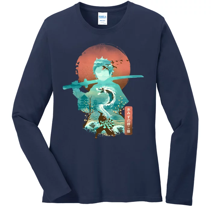 Ukiyo E Breath Of Water Essential Ladies Long Sleeve Shirt