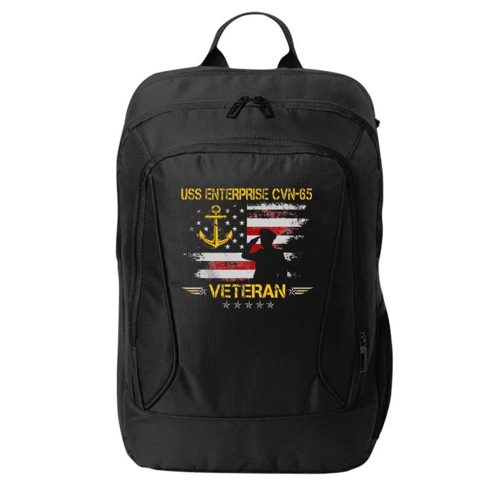 USS Enterprise CVN 65 Aircraft Carrier Veteran Flag Vintage City Backpack