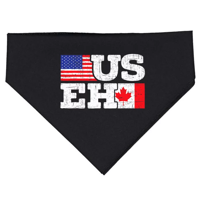 US EH Canada America Flag Maple Leaf Proud Canuck Roots USA-Made Doggie Bandana