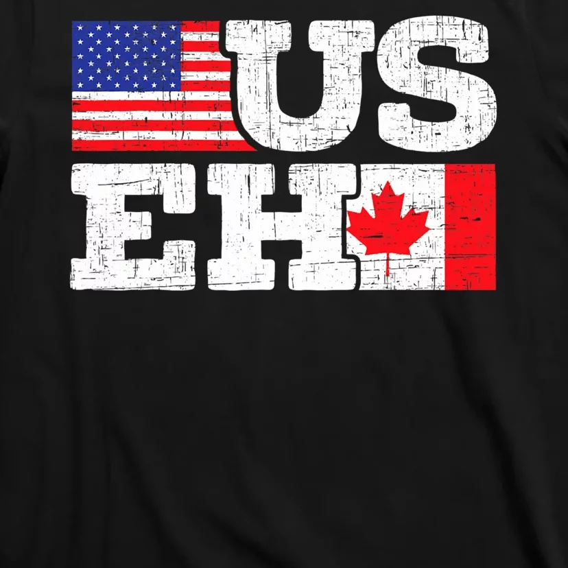 US EH Canada America Flag Maple Leaf Proud Canuck Roots T-Shirt