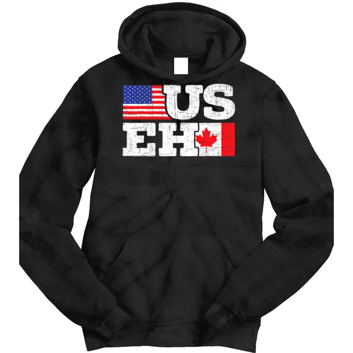 US EH Canada America Flag Maple Leaf Proud Canuck Roots Tie Dye Hoodie