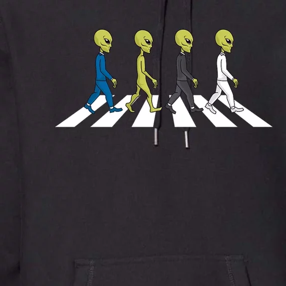 Ufo Extraterrestrial Crossing Alien Premium Hoodie