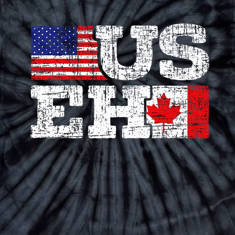 Us Eh Canada America Flag Maple Leaf Proud Canuck Roots Tie-Dye T-Shirt