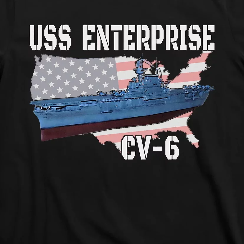 Uss Enterprise Cv6 Aircraft Carrier Veterans Day Father Day T-Shirt