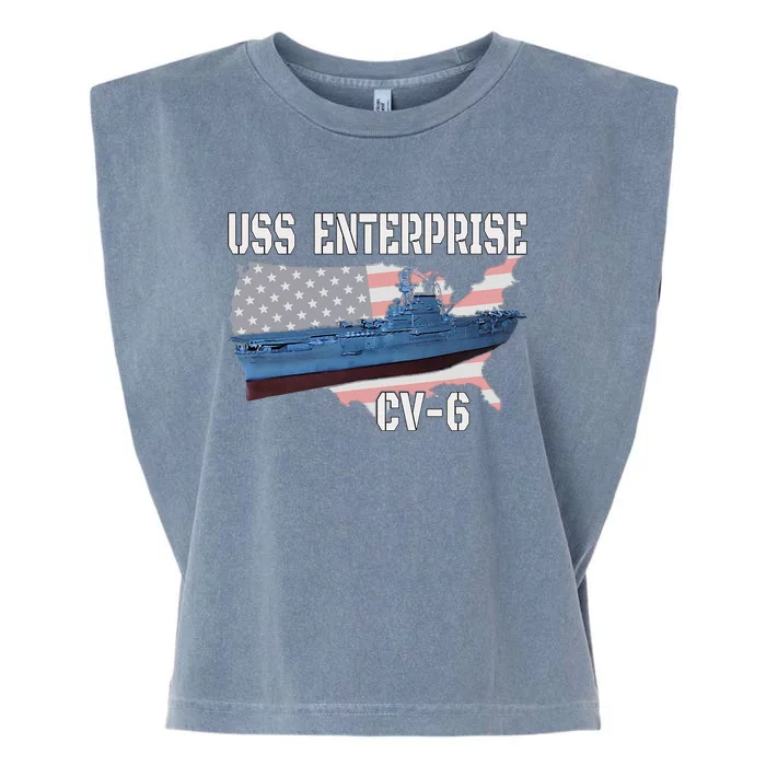 Uss Enterprise Cv6 Aircraft Carrier Veterans Day Father Day Garment-Dyed Women's Muscle Tee