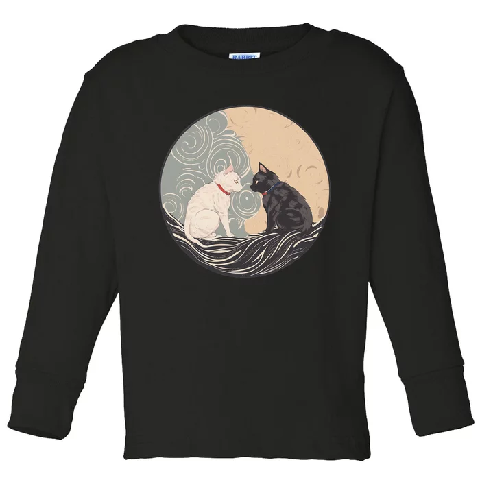 Ukiyo E Cats Toddler Long Sleeve Shirt