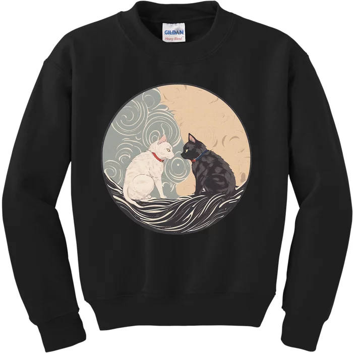 Ukiyo E Cats Kids Sweatshirt