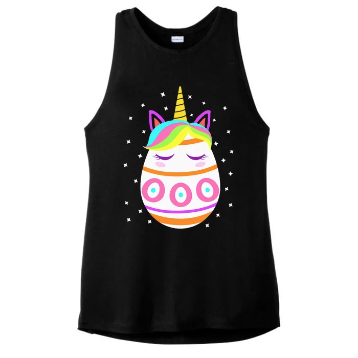 Unicorn Easter Day Ladies Tri-Blend Wicking Tank