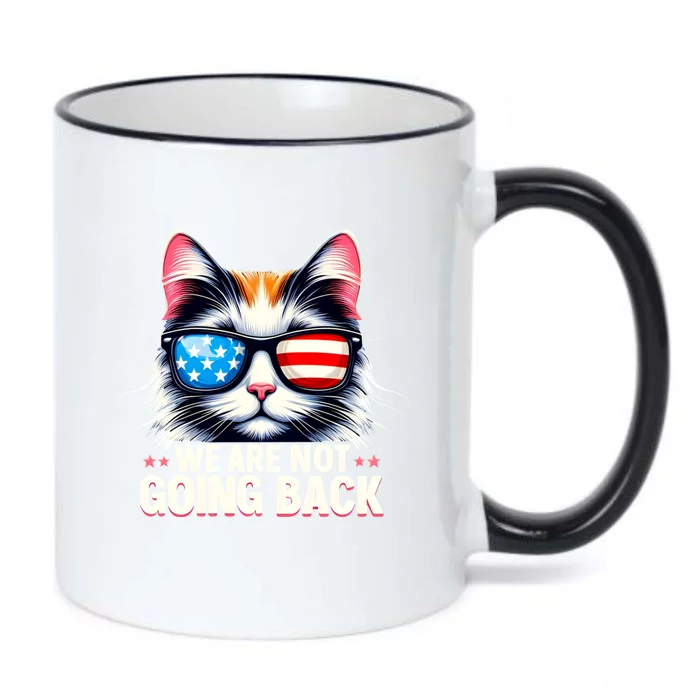 Us Election Day 2024 America Flag Cat We Are Not Going Back Black Color Changing Mug