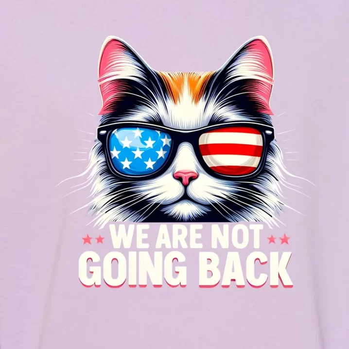 Us Election Day 2024 America Flag Cat We Are Not Going Back Garment-Dyed Sweatshirt